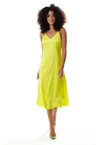 Womens Yellow Satin Midi Dress - 8 - NastyGal UK (+IE) - Modalova
