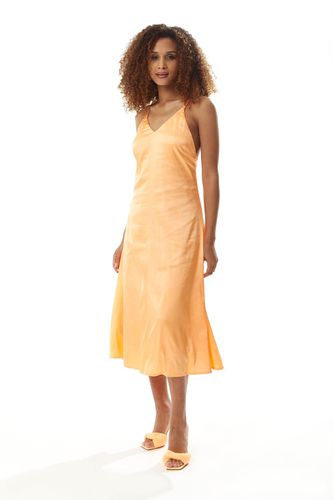 Womens Orange Satin Midi Dress - 14 - NastyGal UK (+IE) - Modalova