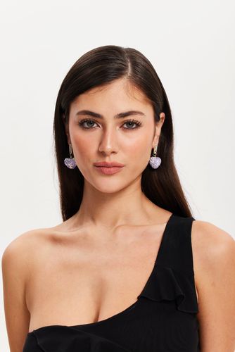 Womens Heart Shape Drop Style Earrings - - One Size - Liquorish - Modalova