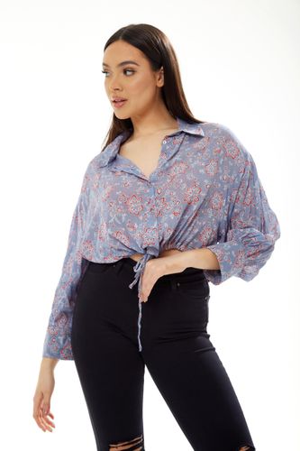 Womens Floral Print Crop Shirt in Lilac - - M - NastyGal UK (+IE) - Modalova