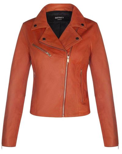 Womens Classic Leather Brando Biker Jacket-Loughton - - 18 - Infinity Leather - Modalova