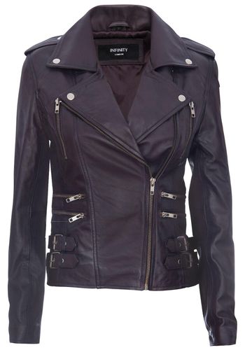 Womens Leather Brando Biker Jacket-Loddon - - 10 - NastyGal UK (+IE) - Modalova