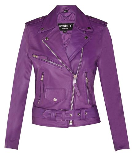 Womens Cowhide Leather Biker Jacket-Mansfield - - 10 - Infinity Leather - Modalova