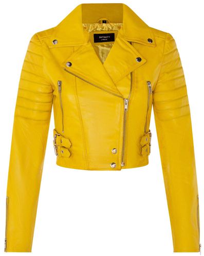 Womens Brando Cropped Leather Jacket-Longtown - - 16 - Infinity Leather - Modalova