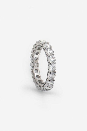 Womens Silver Stacking Ring With Round Cubic Zirconia Stones - - M - MUCHV - Modalova