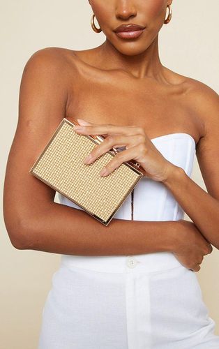 Womens Gold Diamante Box Clutch - - One Size - NastyGal UK (+IE) - Modalova