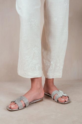 Womens 'Mircle' Diamante Sparkly Flat Slider Sandals - - 5 - NastyGal UK (+IE) - Modalova