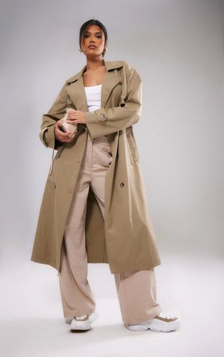 Womens Light Khaki Button Through Oversized Trench Coat - - 4 - NastyGal UK (+IE) - Modalova