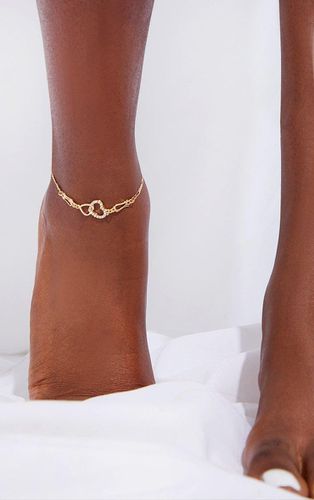 Womens Gold Diamante Heart Anklet - - One Size - NastyGal UK (+IE) - Modalova