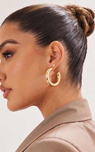 Womens Real Gold Plated Tubular Hoop Earrings - - One Size - NastyGal UK (+IE) - Modalova