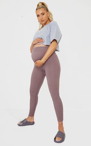 Womens Maternity Mauve Contour Bump Support Ribbed Leggings - - M - NastyGal UK (+IE) - Modalova
