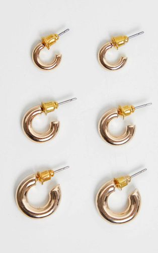 Womens Gold Huggie Hoop 3 Pack Earring Set - - One Size - NastyGal UK (+IE) - Modalova