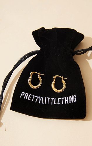 Womens Real Gold Plated Mini Twist Detail Thin Hoop Earrings - - One Size - NastyGal UK (+IE) - Modalova