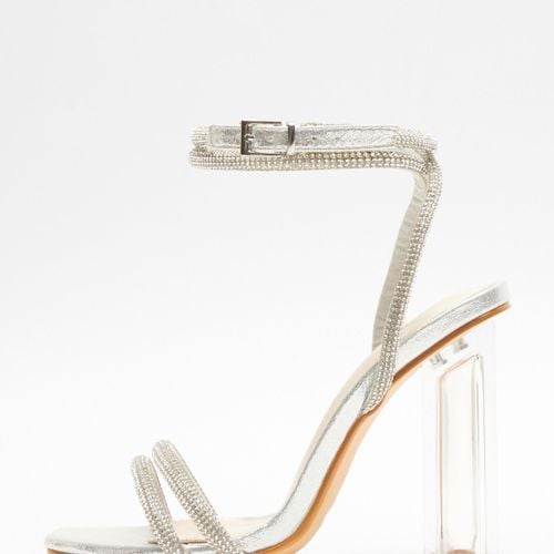 Womens Wide Fit Diamante Clear Heeled Sandals - - 4 - NastyGal UK (+IE) - Modalova