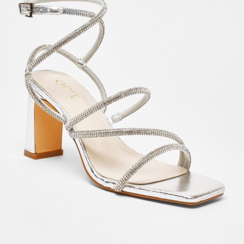 Womens Diamante Strappy Block Heeled Sandals - - 4 - NastyGal UK (+IE) - Modalova