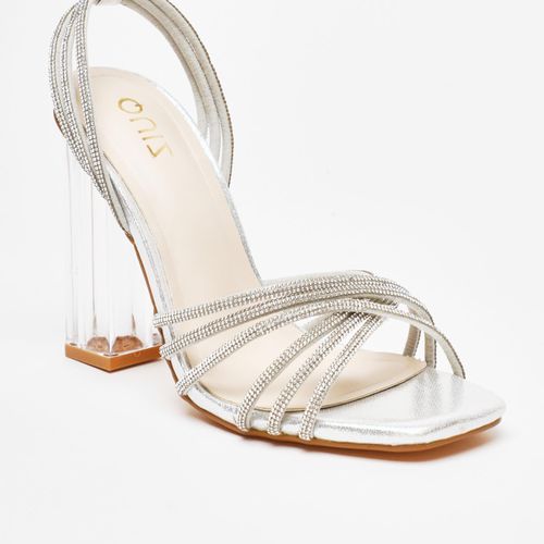 Womens Diamante Strap Heeled Sandals - - 3 - Quiz - Modalova