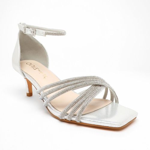 Womens Wide fit Shimmer Diamante Cross Strap Low Heels - - 4 - NastyGal UK (+IE) - Modalova