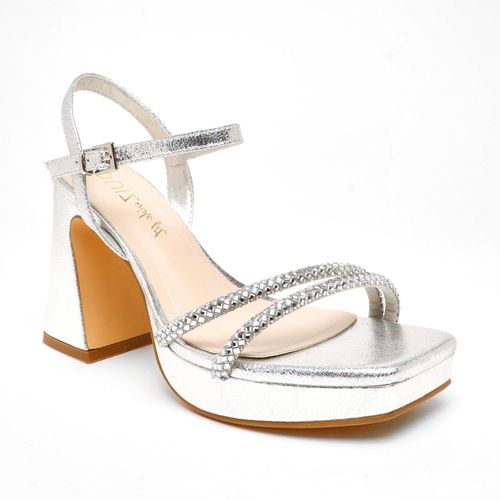 Womens Wide Fit Diamante Platform Heeled Sandals - - 3 - NastyGal UK (+IE) - Modalova