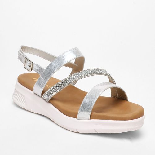 Womens Wide Fit Asymmetric Diamante Strap Sandals - - 3 - NastyGal UK (+IE) - Modalova