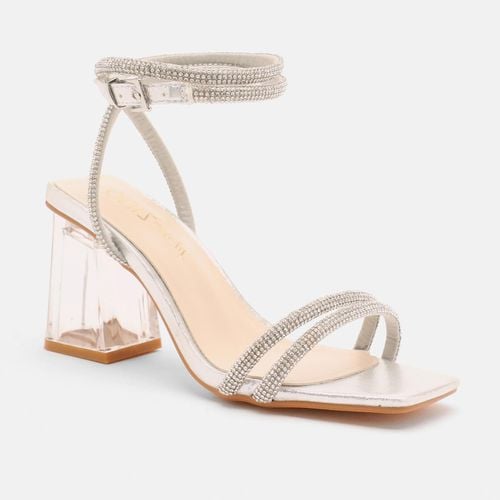 Womens Wide Fit Diamante Clear Block Heeled Sandals - - 6 - NastyGal UK (+IE) - Modalova