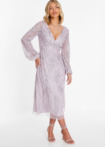 Womens Embellished Wrap Midi Dress - - 16 - NastyGal UK (+IE) - Modalova
