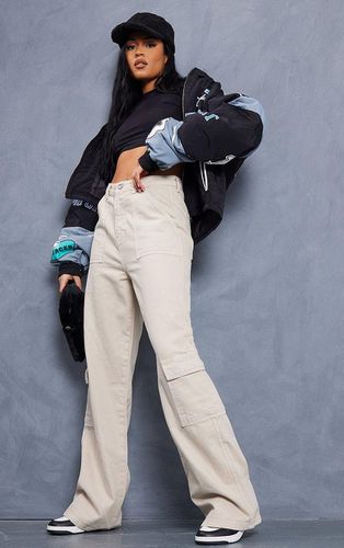 Womens Tall Oatmeal Cargo Pocket Baggy Wide Leg Jeans - - 10 - NastyGal UK (+IE) - Modalova