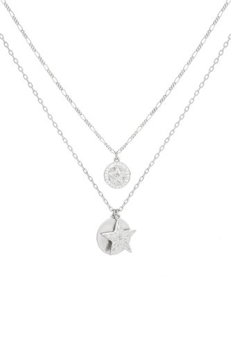 Womens Silver 'Starburst' Layered Necklace - - One Size - Bibi Bijoux - Modalova
