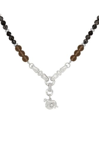 Womens Silver 'Majesty Lioness' Charm Necklace - - One Size - Bibi Bijoux - Modalova