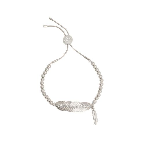 Womens Silver 'Pave feather' Friendship Bracelet - - One Size - NastyGal UK (+IE) - Modalova