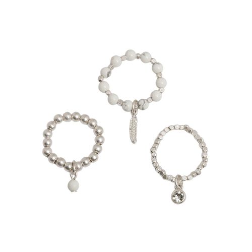 Womens Silver 'Dreamcatcher' Stretch Ring Set - - One Size - Bibi Bijoux - Modalova