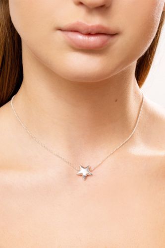 Womens Silver Star Choker Necklace - - One Size - Caramel Jewellery London - Modalova