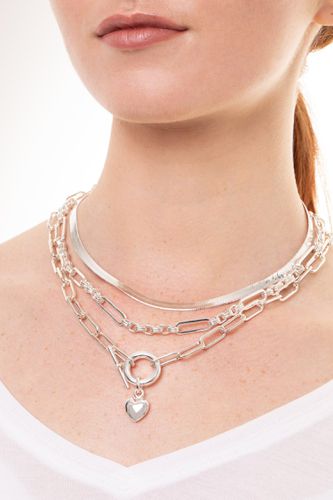 Womens Silver Chunky Layered T Bar Necklace - - One Size - NastyGal UK (+IE) - Modalova
