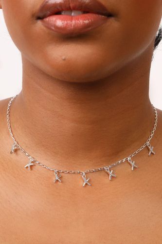 Womens Silver 'Kisses' Charm Delicate Necklace - - One Size - NastyGal UK (+IE) - Modalova