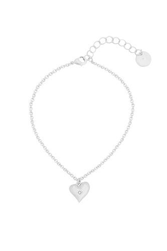 Womens Silver 'Heart' Charm Bracelet - - One Size - NastyGal UK (+IE) - Modalova