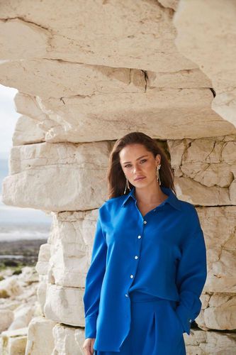 Womens Oversized Long Sleeved Shirt In Cobalt - 6 - NastyGal UK (+IE) - Modalova