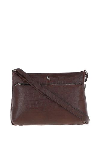 Womens 'Bridge' Croc Print Real Leather Shoulder Bag - - One Size - Ashwood Leather - Modalova