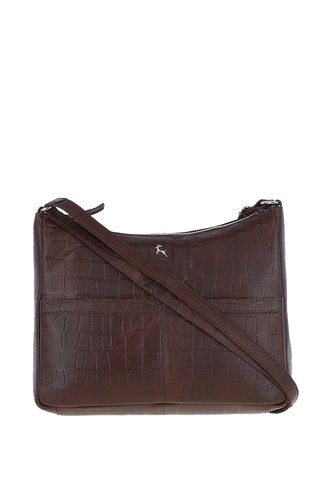 Womens 'Vittoria' Croc Print Real Leather Shoulder Bag - - One Size - NastyGal UK (+IE) - Modalova