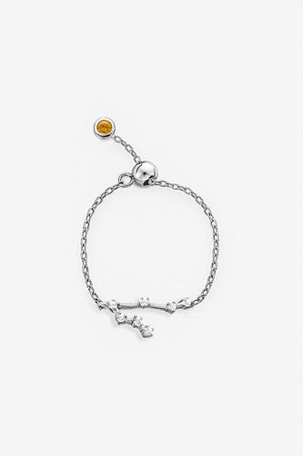 Womens Silver Gemini Zodiac Constellation Chain Ring - Adjustable - - One Size - MUCHV - Modalova