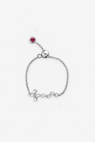 Womens Silver Scorpio Adjustable Constellation Zodiac Chain Ring - - One Size - MUCHV - Modalova