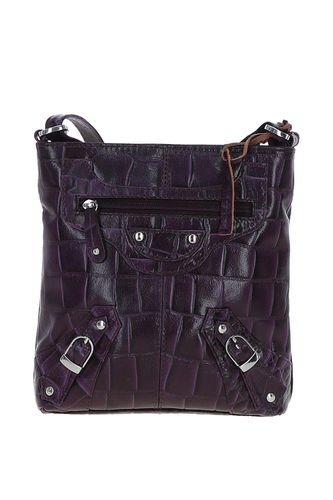 Womens 'Pietra' Croc-embossed Crossbody Bag for Woman - - One Size - Ashwood Leather - Modalova