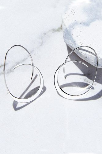 Womens Tapered Sterling Silver Hoop Earrings - - One Size - Otis Jaxon London - Modalova