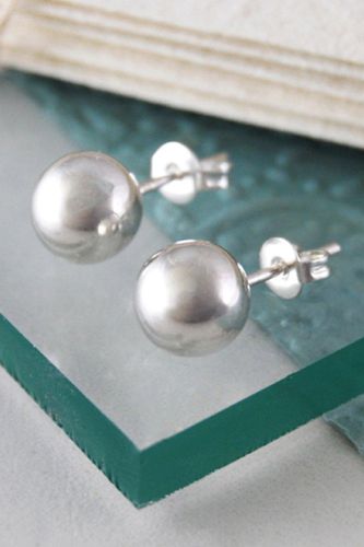 Womens Large Sterling Silver Ball Stud Earrings - - One Size - Otis Jaxon London - Modalova