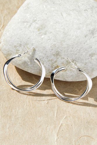 Womens Interwoven Sterling Silver Hoop Earrings - - One Size - NastyGal UK (+IE) - Modalova