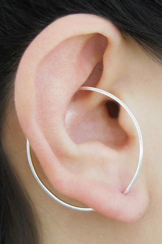 Womens Round Sterling Silver Ear Cuffs - - One Size - NastyGal UK (+IE) - Modalova