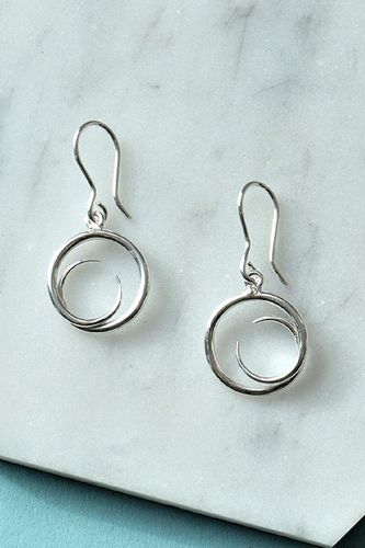 Womens Tapered Round Eclipse Sterling Silver Drop Earrings - - One Size - NastyGal UK (+IE) - Modalova