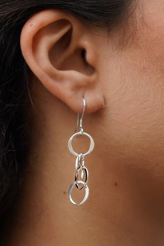 Womens Sterling Silver Planet Long Drop Earrings - - One Size - Otis Jaxon London - Modalova