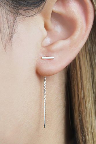 Bar and Chain Sterling Silver Threader Earrings - - One Size - NastyGal UK (+IE) - Modalova