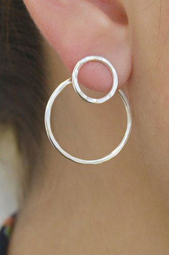 Womens Sterling Silver Hoop Ear Jackets - - One Size - NastyGal UK (+IE) - Modalova
