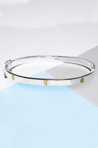 Womens Gold and Sterling Silver Screw Accent Bangle - - M - NastyGal UK (+IE) - Modalova