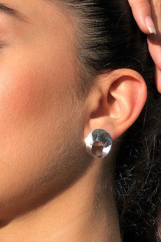 Womens Swirl Sterling Silver Stud Earrings - - One Size - NastyGal UK (+IE) - Modalova
